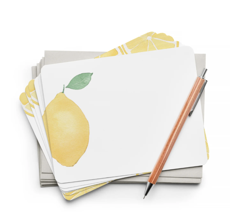 E. Frances Paper Studio Lemon Flat Note Set