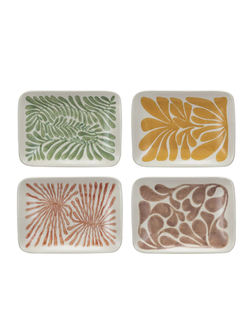 Creative Co-Op Hand-Painted Stoneware Plate