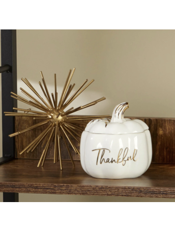 Kate Aspen Thankful White Pumpkin Decorative Bowl