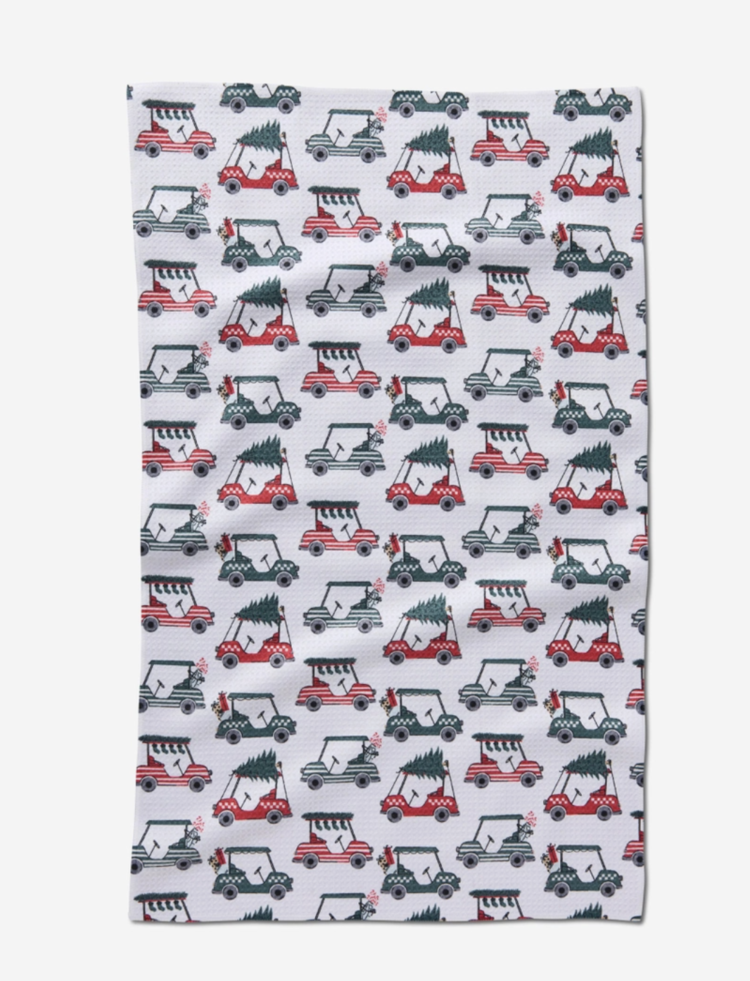 Geometry Holiday Golf Tea Towel