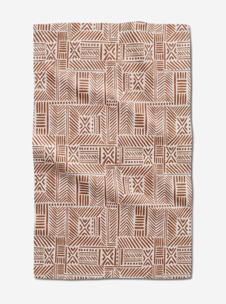 Geometry Mud Cloth Natural Tea Towel