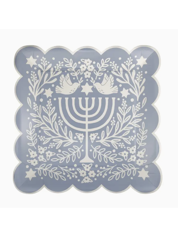 My Mind's Eye Floral Menorah Plate