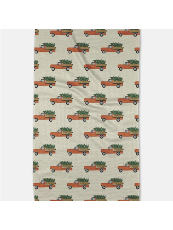 Geometry Christmas Ride Tea Towel