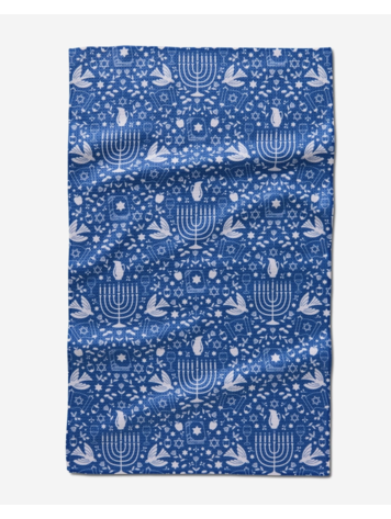 Geometry Hanukkah Sameach Tea Towel