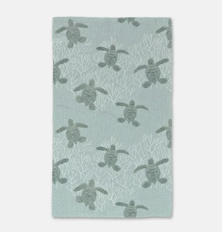 Geometry Sea Turtles Luxe Hand Towel