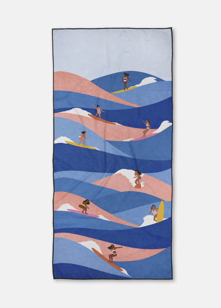 Geometry Surfers Beach Towel