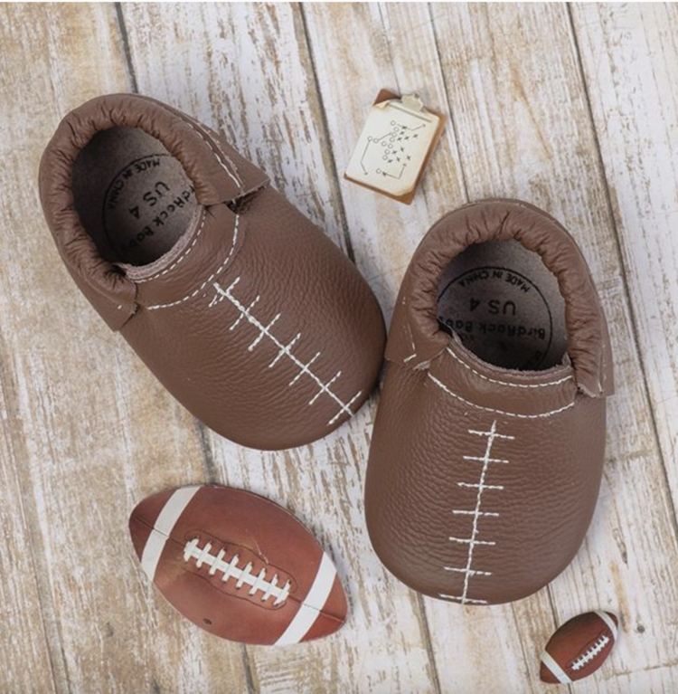 BirdRock Baby Touchdown Genuine Leather Baby Moccasins