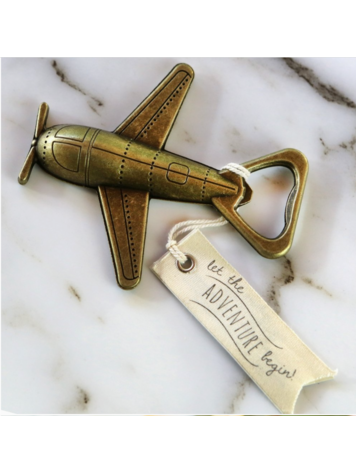 Kate Aspen "Let the Adventure Begin" Airplane Bottle Opener