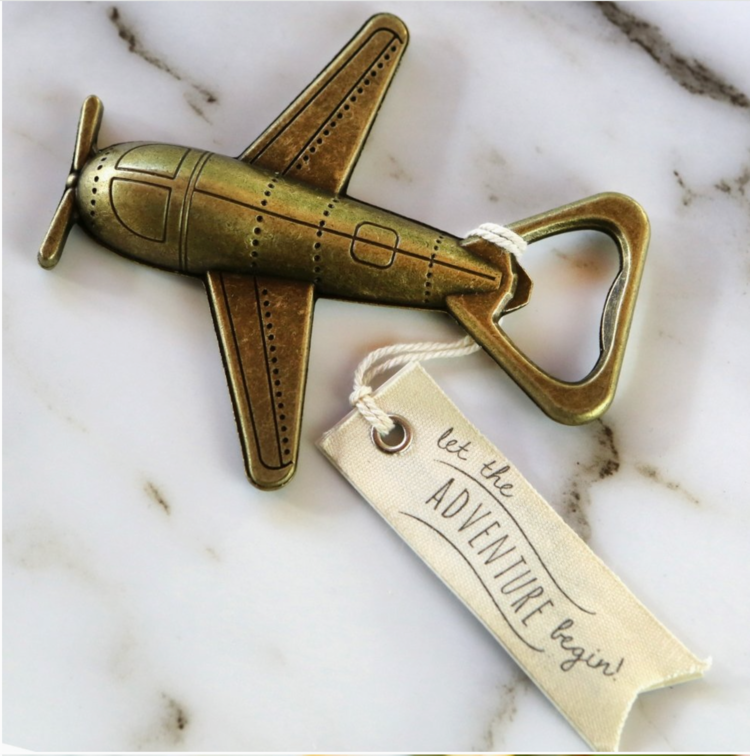 Kate Aspen "Let the Adventure Begin" Airplane Bottle Opener