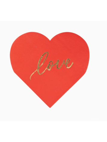 My Mind's Eye Foil Red Love Heart Cocktail Napkin