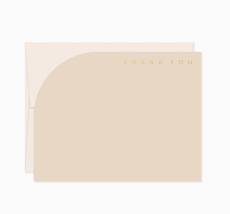Missive Curve Thank You NoteSet, Neutral