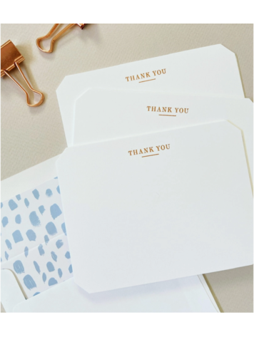 Missive Thank You Letterpress Note Set,  Blue Spotted