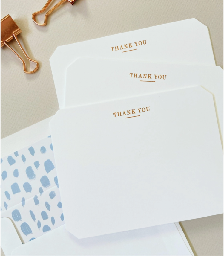 Missive Thank You Letterpress Note Set,  Blue Spotted