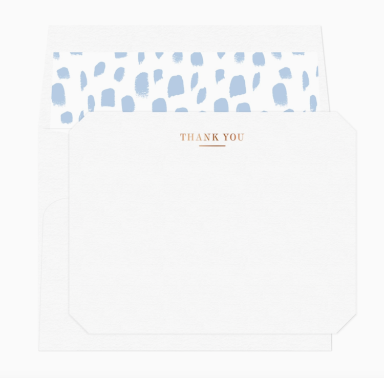 Missive Thank You Letterpress Note Set,  Blue Spotted