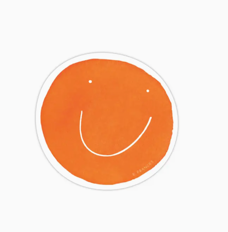 E. Frances Paper Studio Orange Smiley Sticker