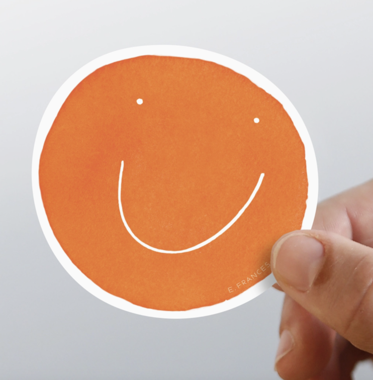 E. Frances Paper Studio Orange Smiley Sticker