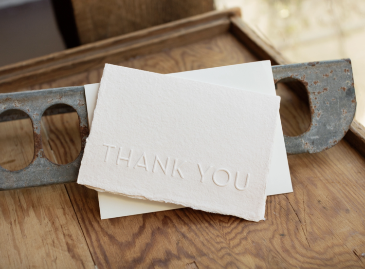 Oblation Papers & Press Blind Embossed Thank You