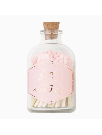 Frankie & Claude Blush Pink Matches in Glass Jar