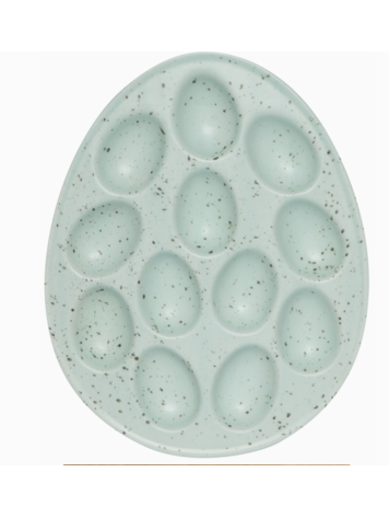 Now Designs Robin's Egg Blue Stoneware Deviled Egg Tray