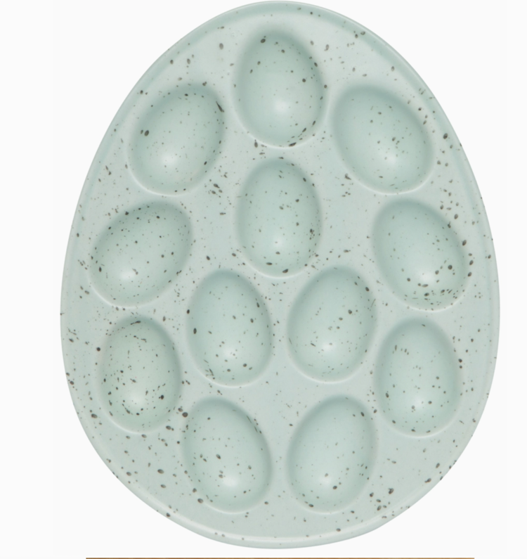 Now Designs Robin's Egg Blue Stoneware Deviled Egg Tray