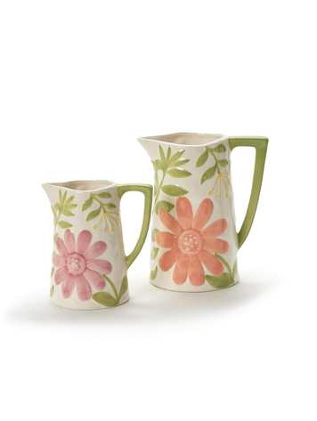 Two's Company Hand-Painted Floral Relief Design Large