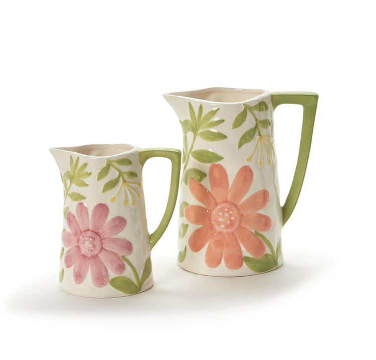 Two's Company Hand-Painted Floral Relief Design Large