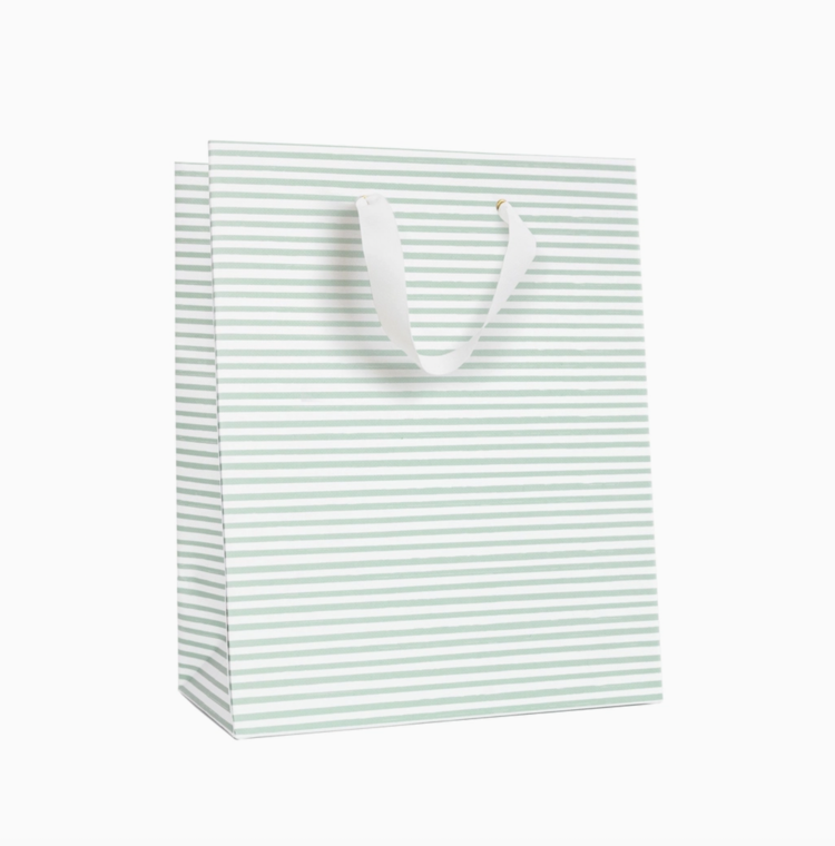 Sugar Paper Green Painted Stripe Bag