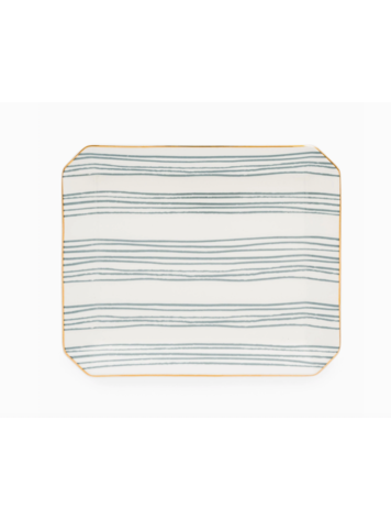 Sugar Paper Large Trinket Tray, Dusty Blue Stripe
