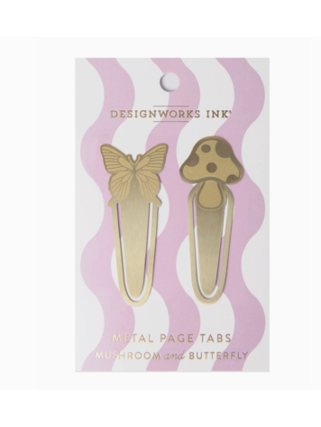 Designworks Ink Metal Page Tabs - Mushroom + Butterfly