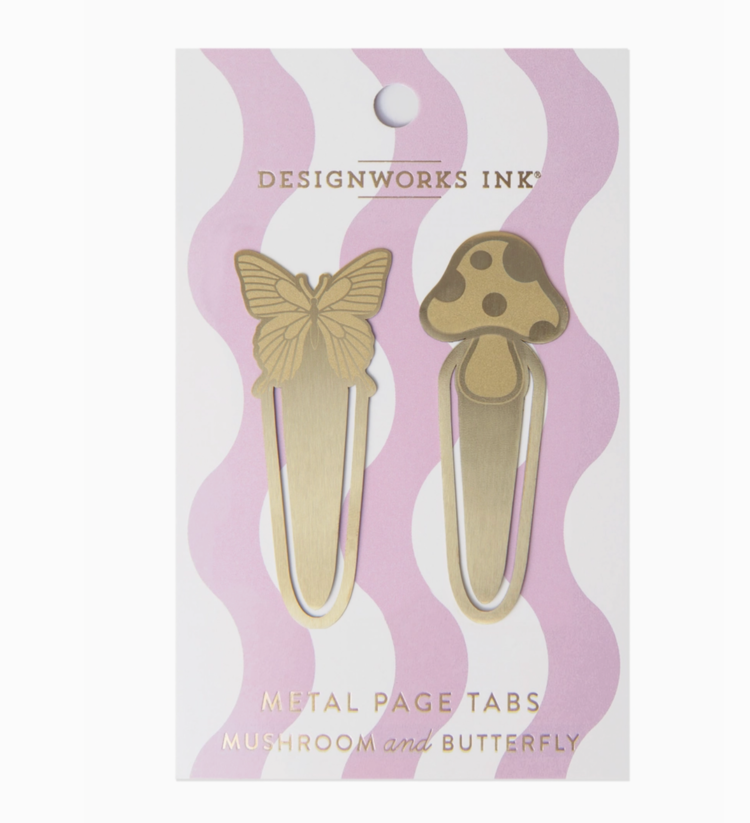 Designworks Ink Metal Page Tabs - Mushroom + Butterfly