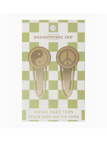 Designworks Ink Metal Page Tabs - Peace + Yin Yang