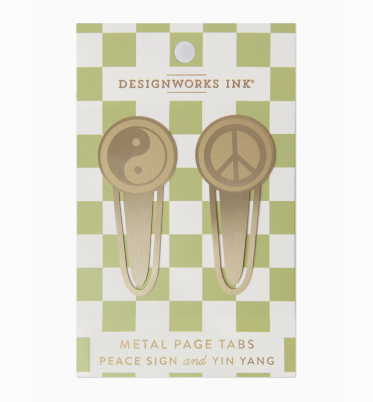 Designworks Ink Metal Page Tabs - Peace + Yin Yang