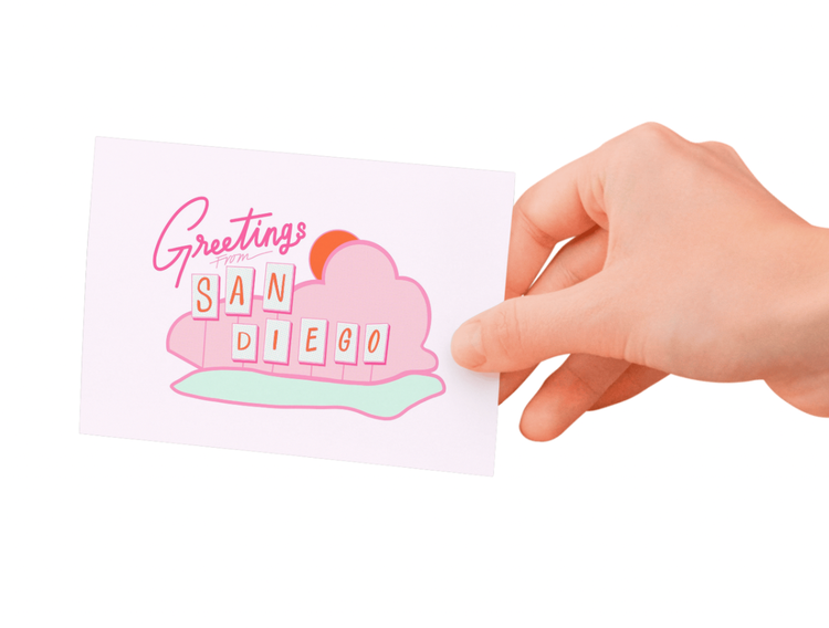 Sweet Paper Custom Greetings From San Diego Postcard