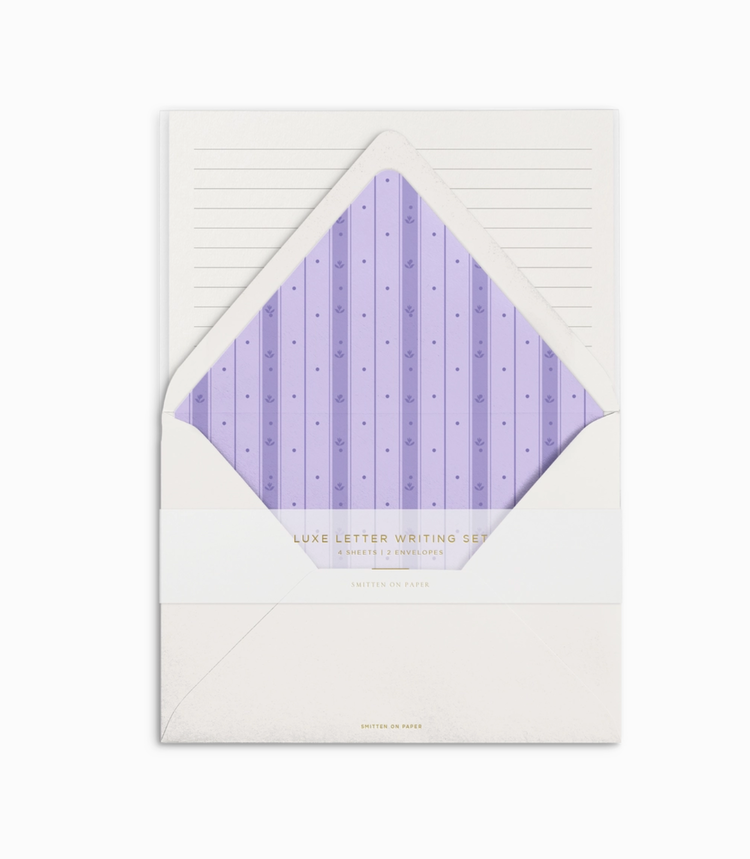 Smitten on Paper Lavender Ditsy Luxe Letter Writing Set