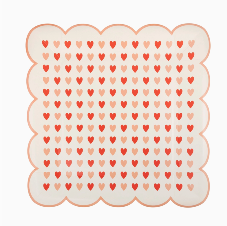 My Mind's Eye Valentine Heart Scatter Scalloped Plate