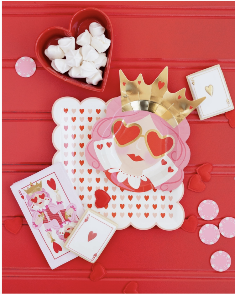 My Mind's Eye Valentine Heart Scatter Scalloped Plate