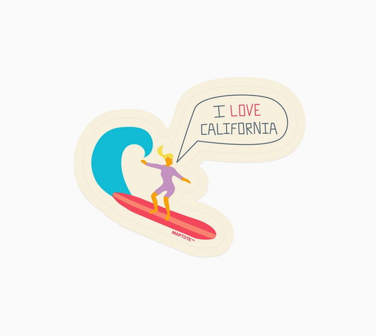 Maptote California Surfer Sticker