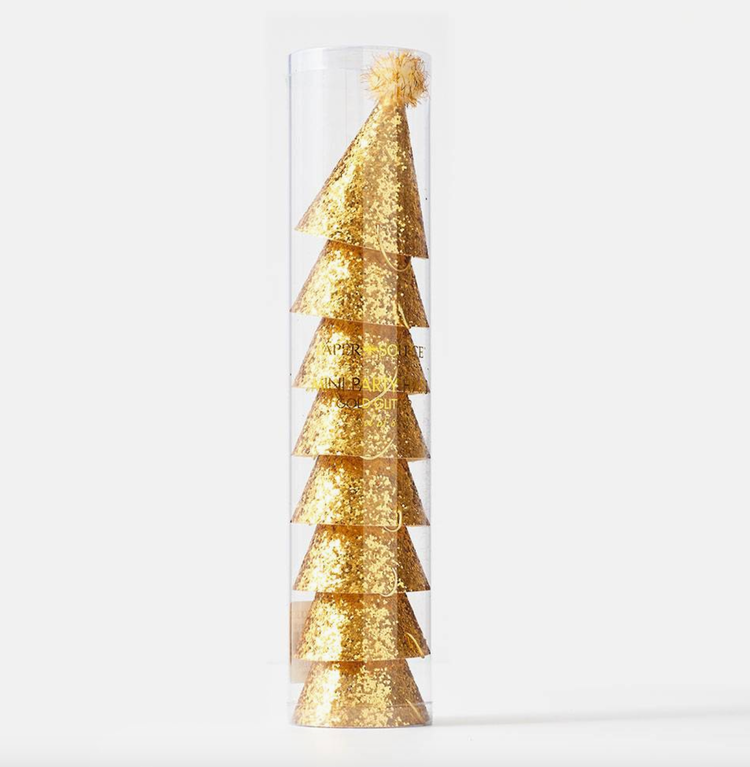 Paper Source Gold Glitter Mini Party Hats