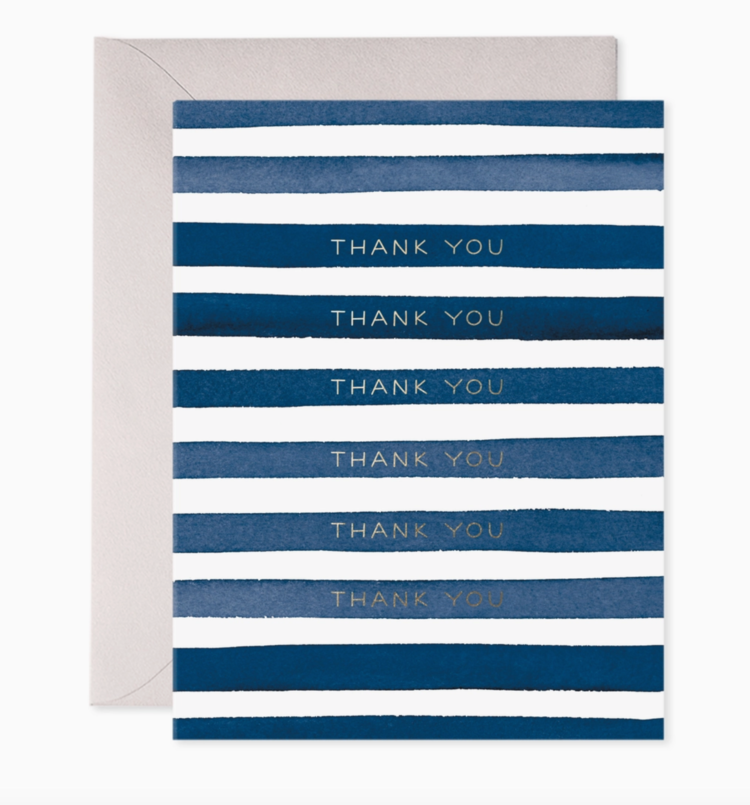 E. Frances Paper Studio Navy Stripes Thank You