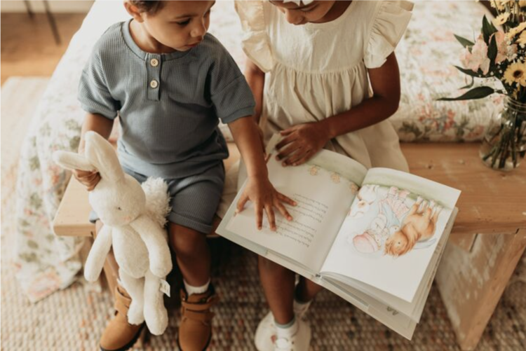 Bunnies By The Bay Bun Bun Bunny Basket - Cream