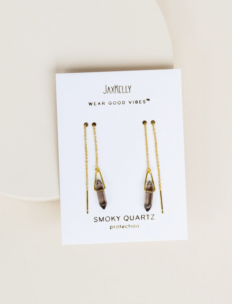 JaxKelly Gemstone Threader Smoky Quartz