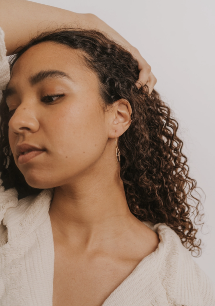 JaxKelly Gemstone Threader Smoky Quartz