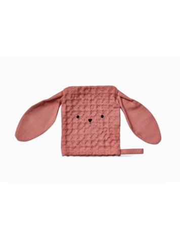 tag Bunny Waffle Weave Bath Mitt - Blush