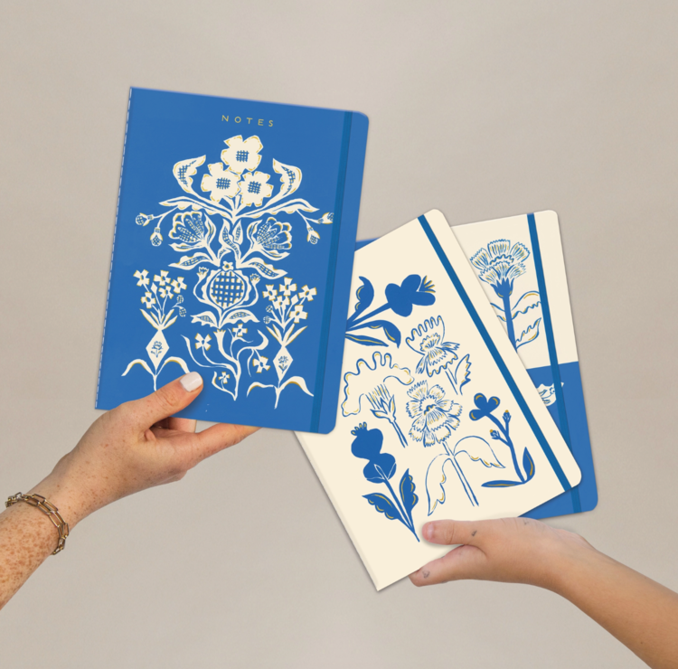 Seedlings Blue Flowers Notebook Set