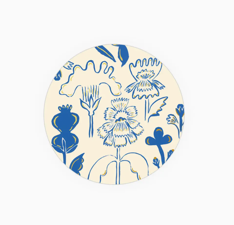 Seedlings Blue Flowers Seedlings Coaster