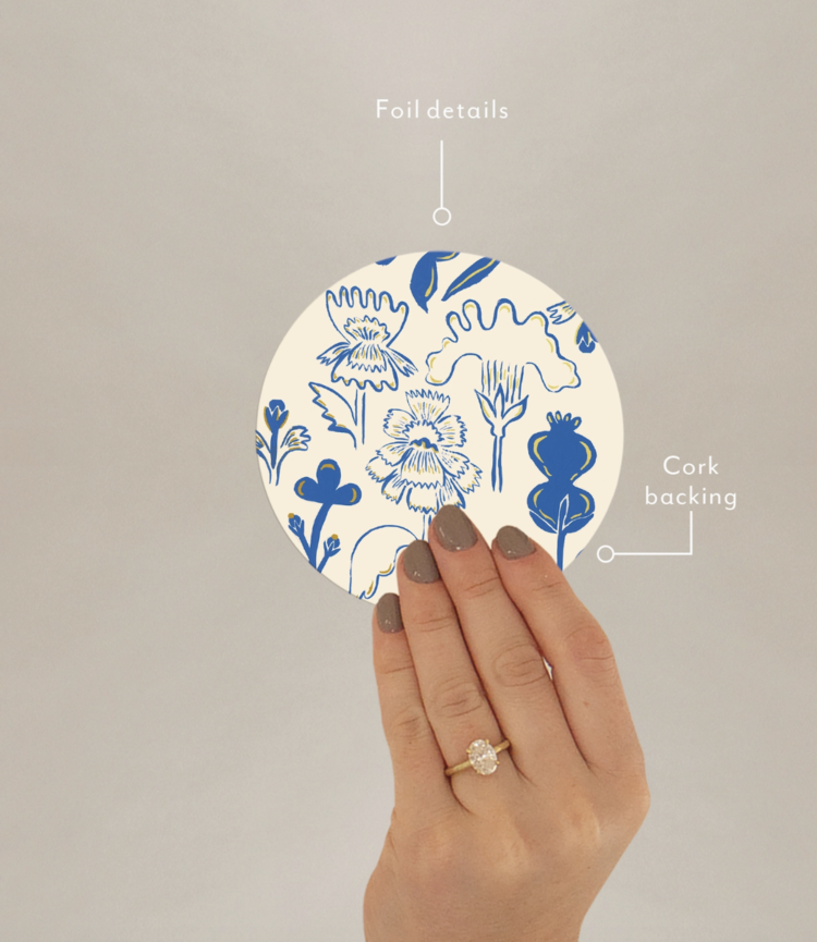 Seedlings Blue Flowers Seedlings Coaster