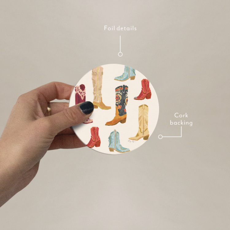 Seedlings Cowgirl Boots Coaster