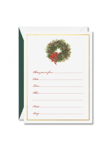 William Arthur Christmas Wreath Fill-In Invitations