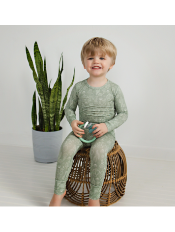 Butterscotch Babies Bamboo Toddler Two-Piece Pajama Sage Cactus