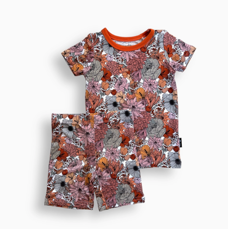 millie + roo Two Piece Shortie Set- Autumn Floral